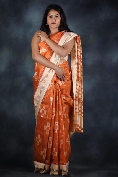 Handwoven Silk Ikkat with Pallu