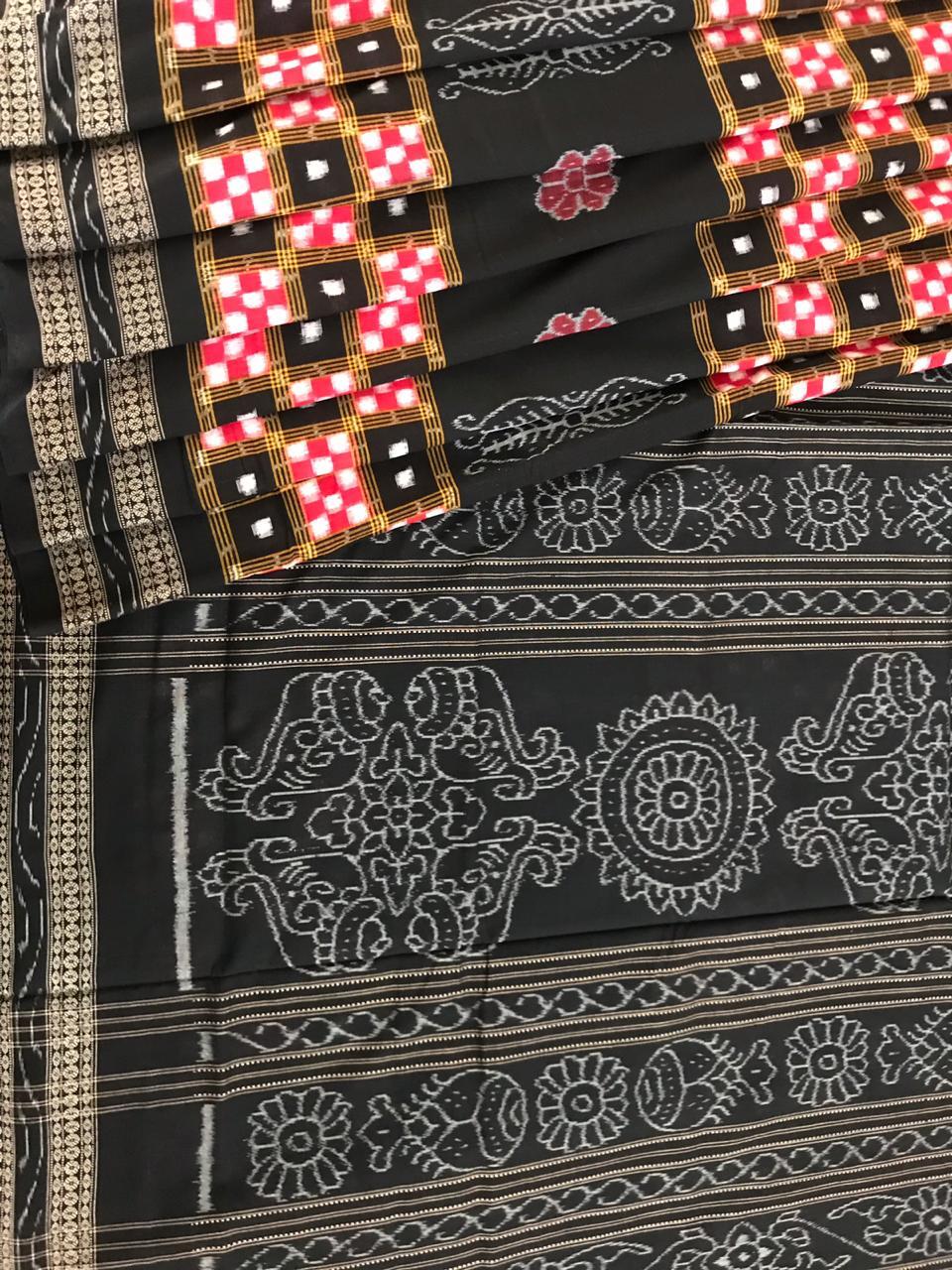 Black silk handwoven pasapalli sambalpuri saree – GoCoop