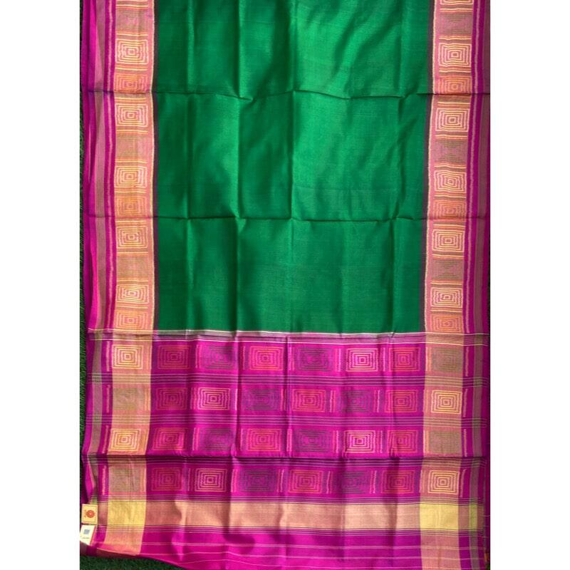 Cyan Blue Saree in Rajkoti Patola Silk for women - Clothsvil