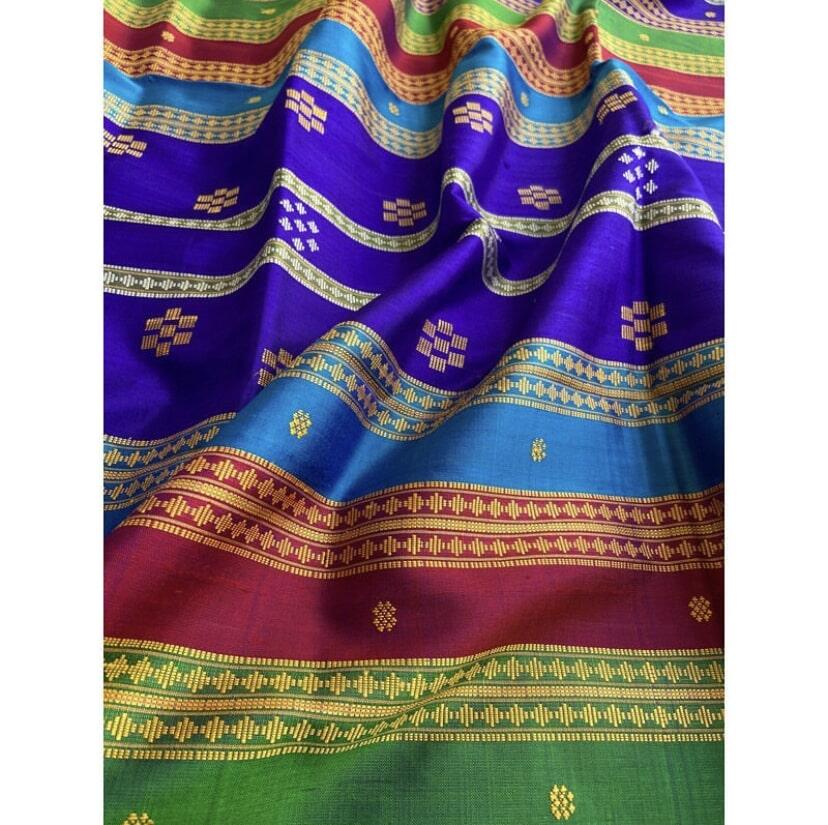 Brown Ikkat Berhampuri Silk Saree | P010104583 – Priyadarshini Handloom