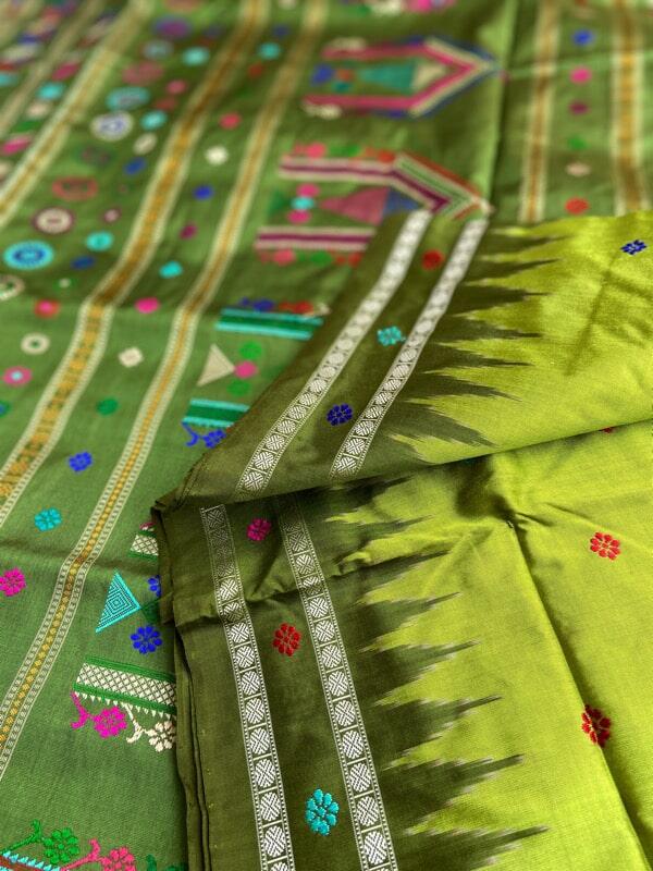 Handwoven Dolabedi Silk Sambalpuri Saree - Seerat