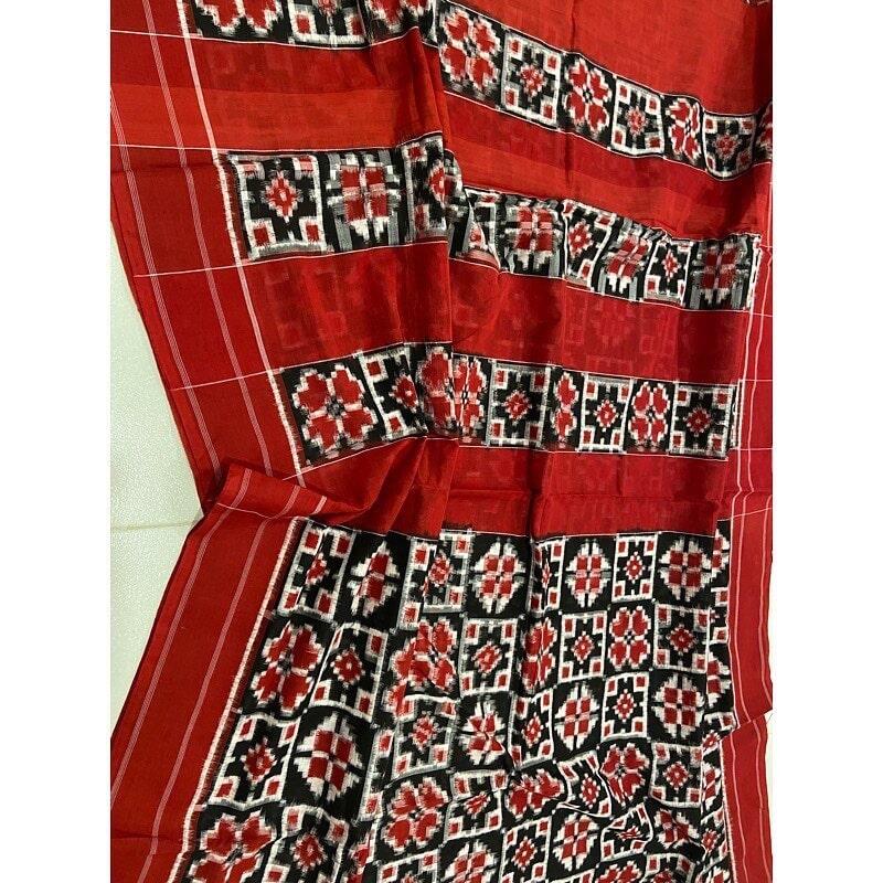 Handwoven 3 motifs Telia Rumal Cotton Saree - Seerat